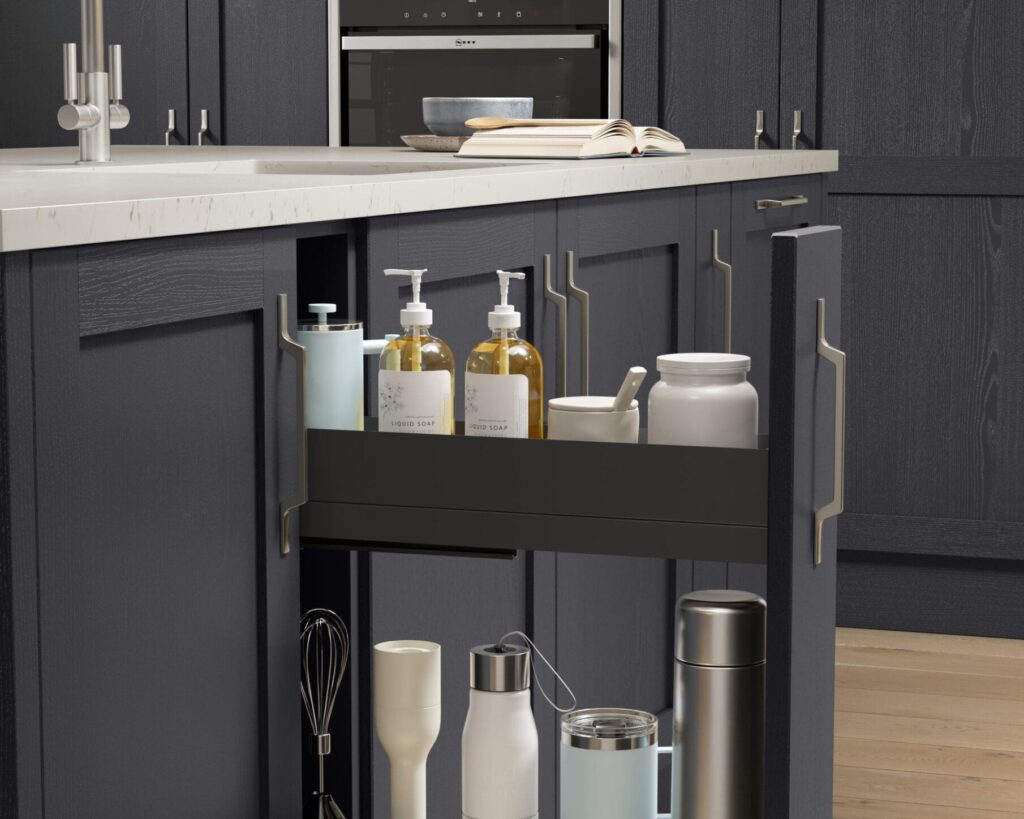 Newcombe Indigo and Light Grey SUB Slim Premea Lava 150 cabinet cropped