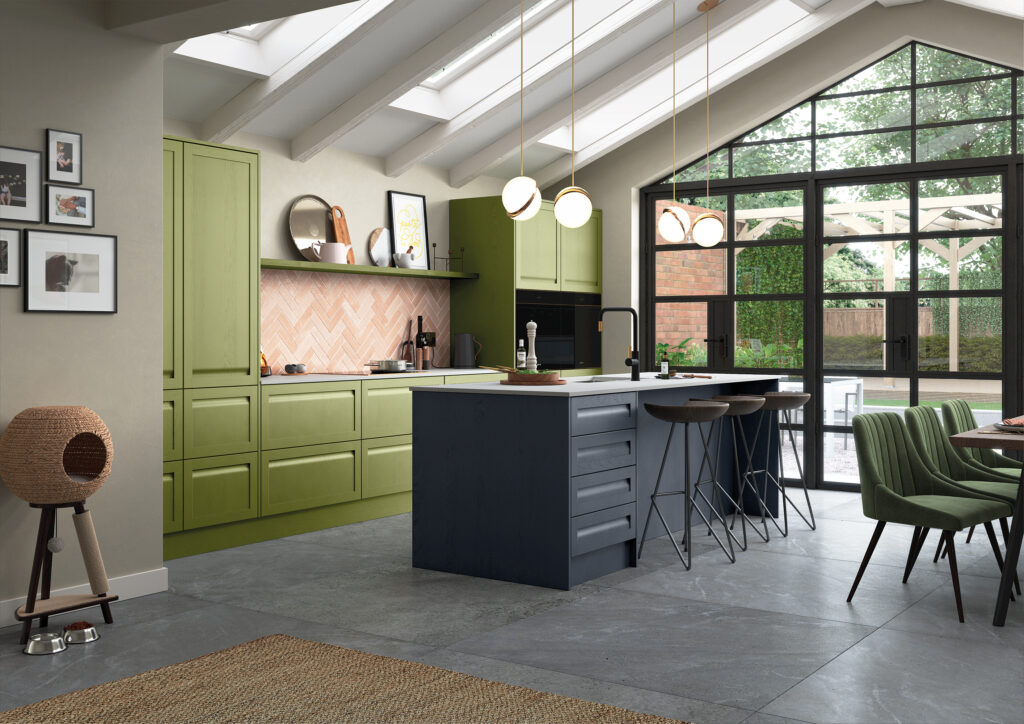 Harborne, Slate Blue, Stone & Citrus Green