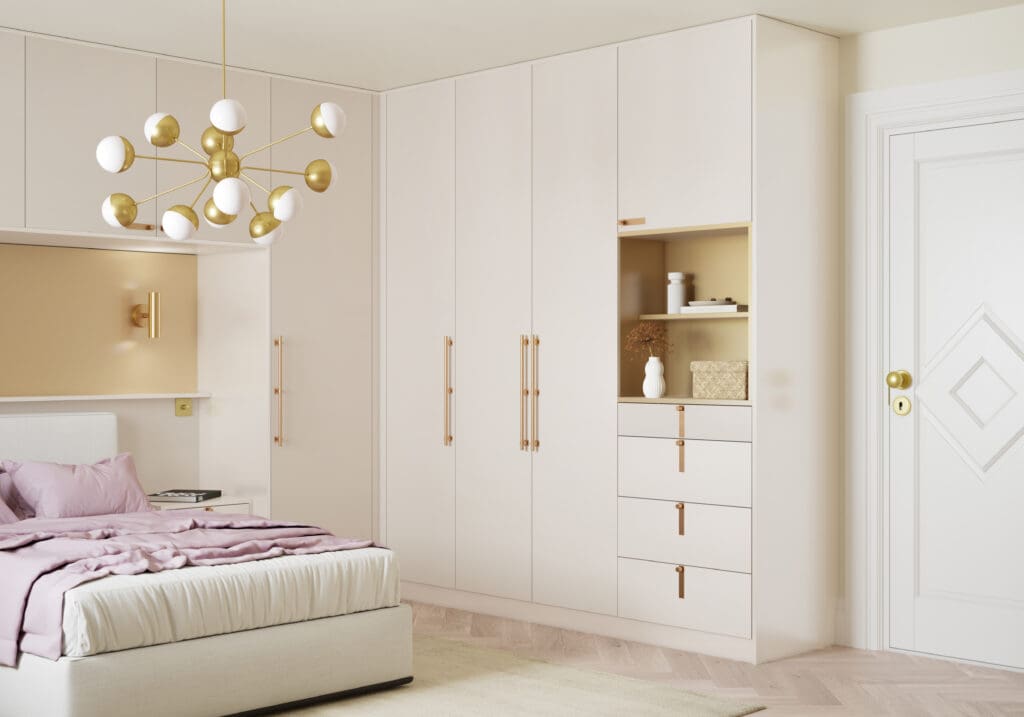 Unity Bedroom, Supermatt Gloss Cashmere Gold Metallic