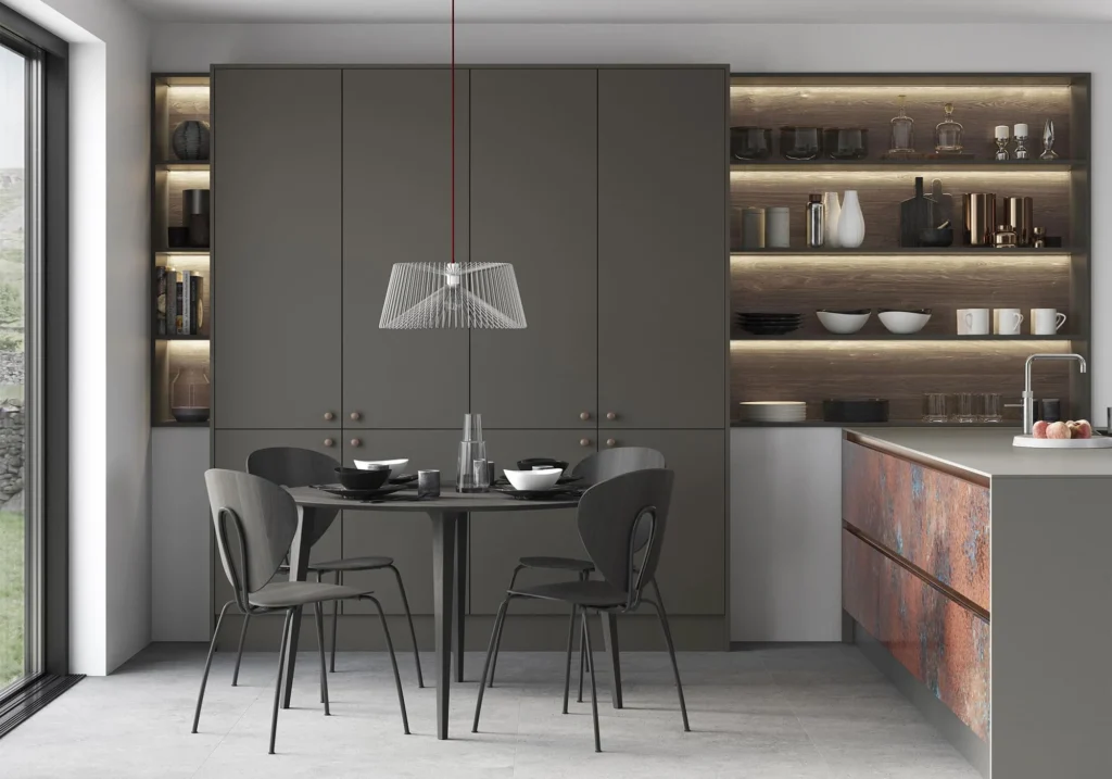 Zola Matte, Lava, Rezana, Espresso Oak, & Ferro, Oxidised Copper