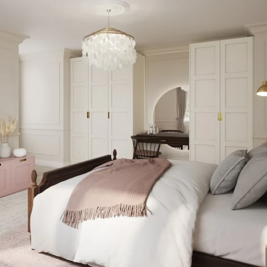 Hunton Bedroom Outline Edge, Dry Rose and Porcelain