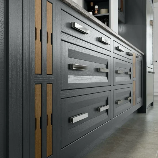 Peterborough, Gun Metal Grey, Brilliant White & White Oak