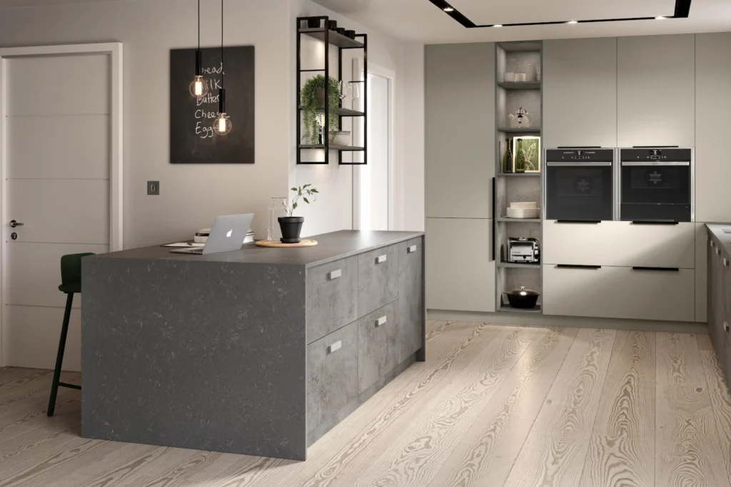 Unity, Pebble Grey Supermatt & Trellick Concrete